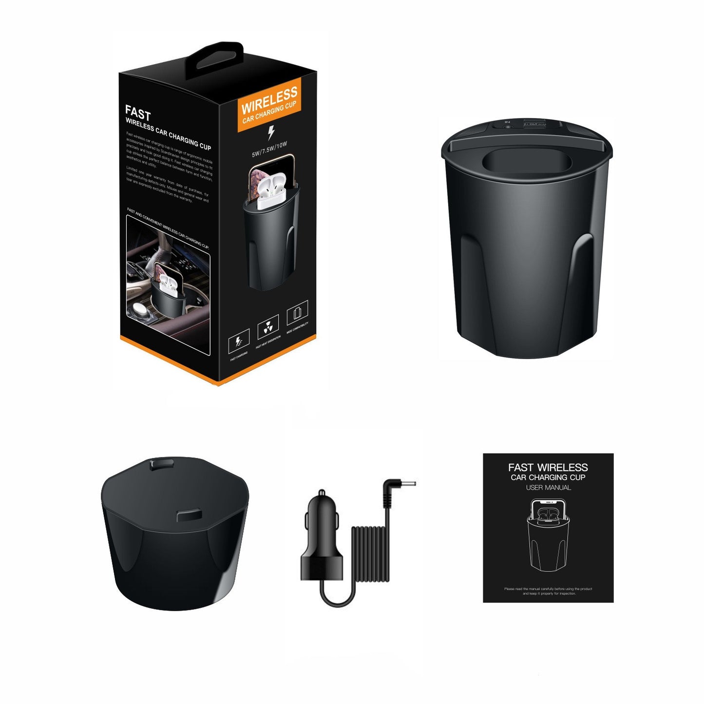 XCarrier 4-in-1 Wireless Charging Station – Cup Holder Charger for Multiple Devices