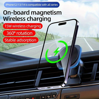 Fast Wireless Car Charger – Qi-Enabled Auto Phone Mount for iPhone & Android
