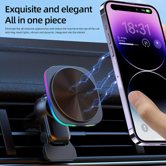 Fast Wireless Car Charger – Qi-Enabled Auto Phone Mount for iPhone & Android