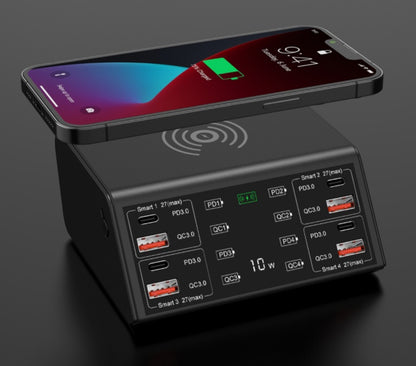 8-Port Quick Charge Desktop Charger – Wireless Charging Hub for Multiple Devices