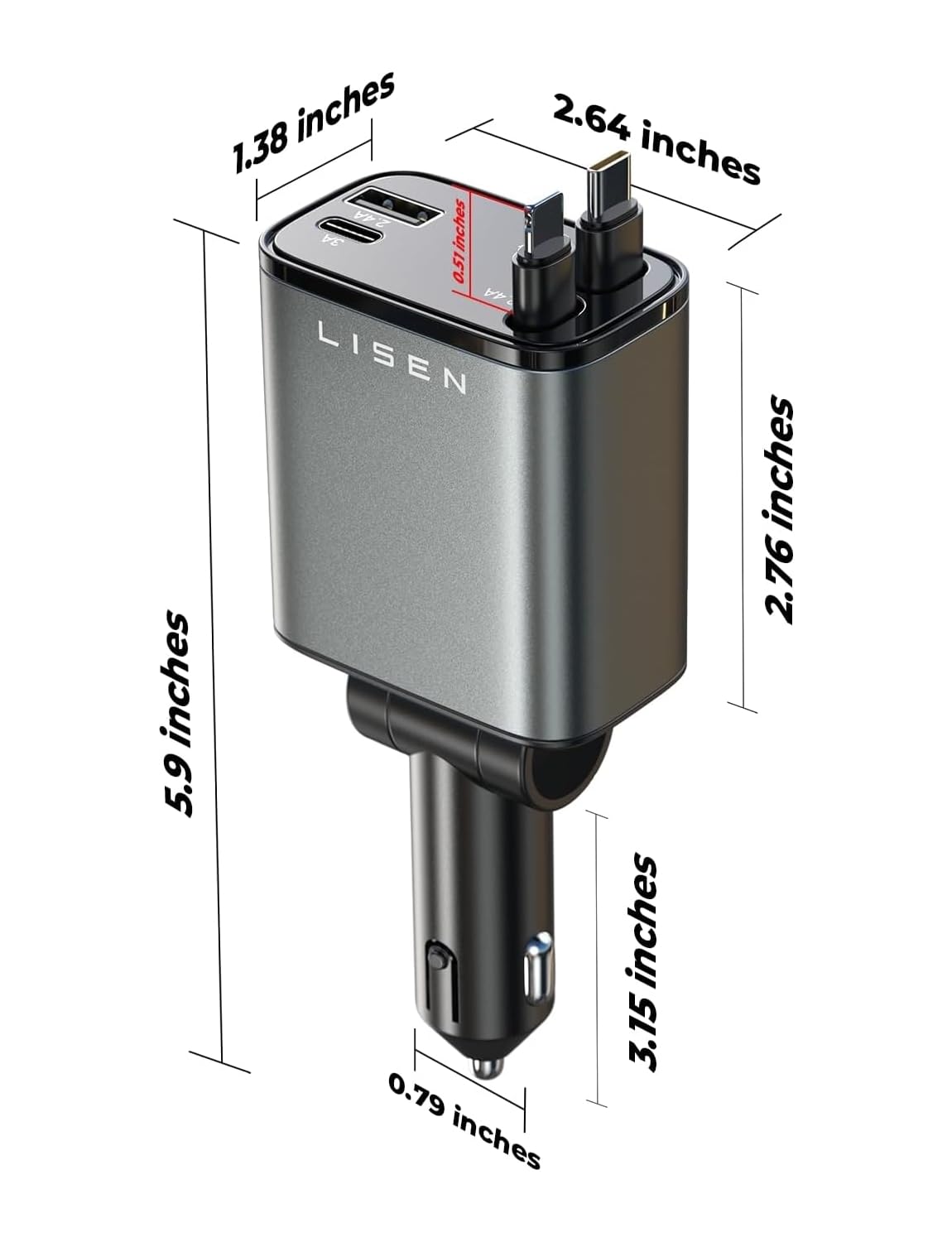 84W Car Adapter USB C Fast Charger