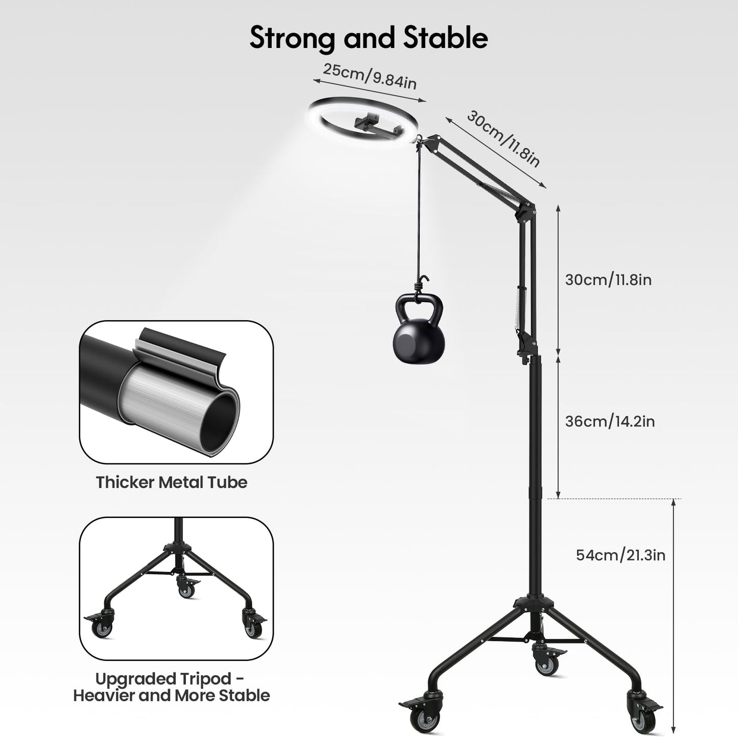 Luxsure 10" Overhead Ring Light & Phone Tripod Set
