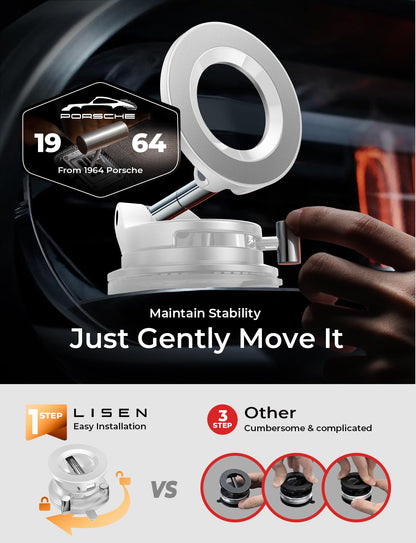 LISEN for Magsafe Car Mount, Cell Phone Holders for Your Car, Magnetic Car Accessories for Women Men Jeep Truck, Gifts for Mothers Day Him Her for iPhone 17 Pro Max 16 15 14 13 12, Samsung S26, Black