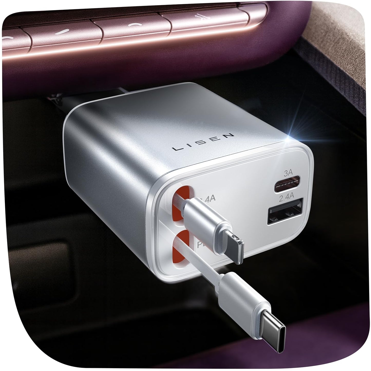 84W Car Adapter USB C Fast Charger