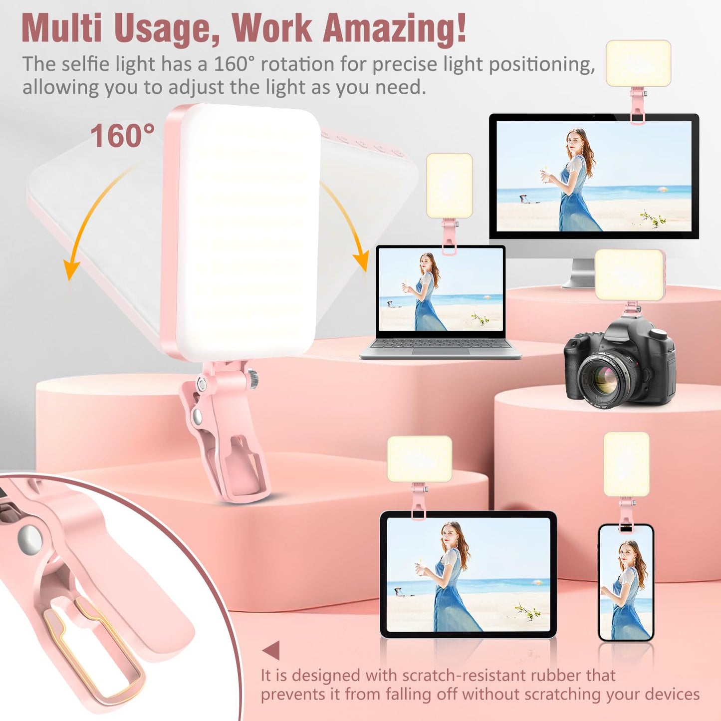 3 Light Modes for Phone iPhone Webcam Laptop Photo Makeup