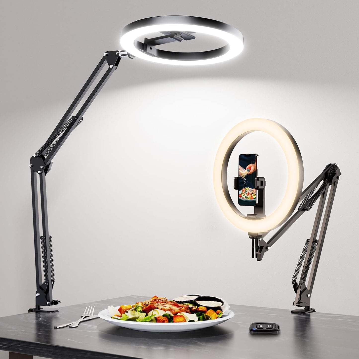 Luxsure 10" Overhead Ring Light & Phone Tripod Set