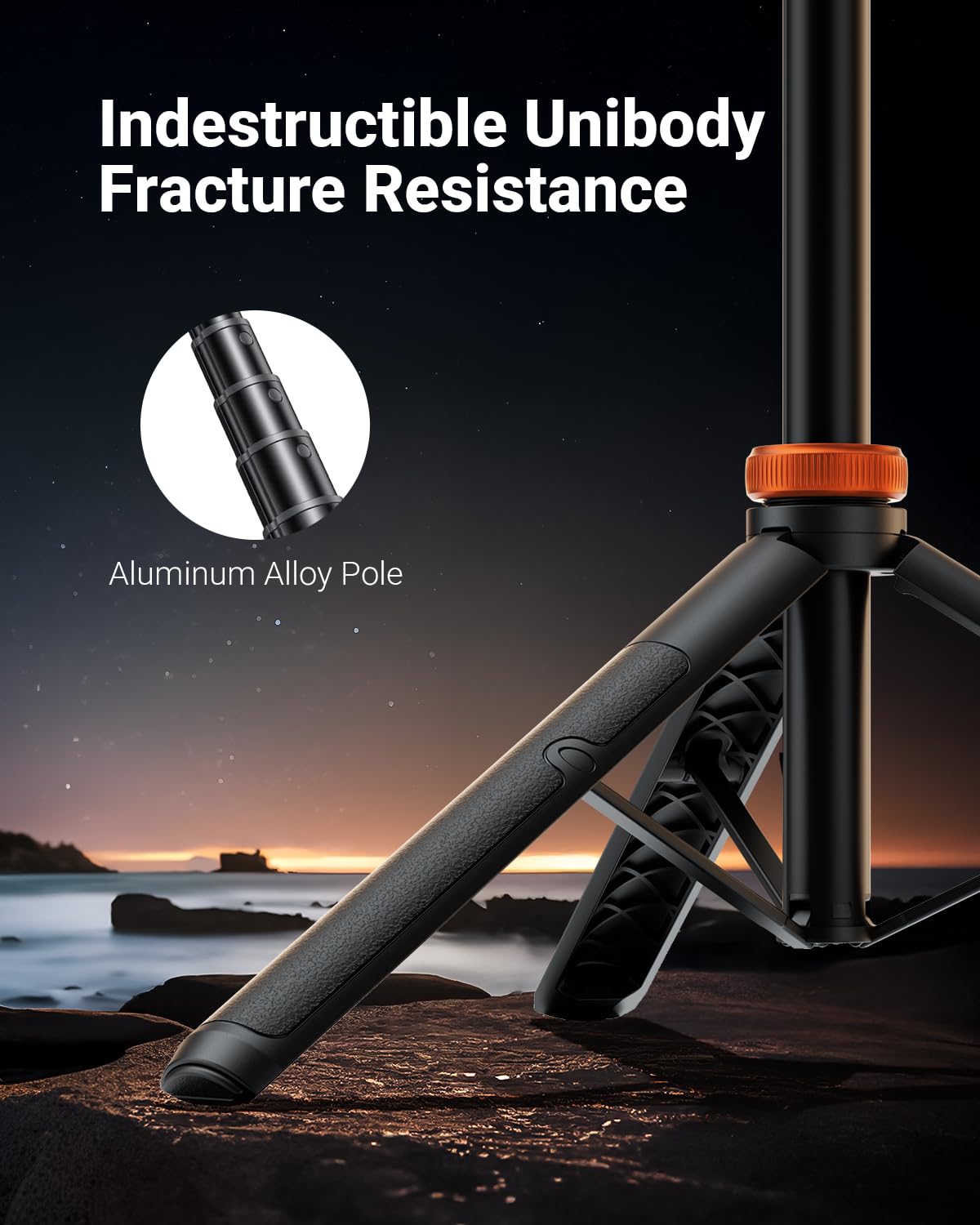 Tripod for iPhone & Selfie Stick with Remote, Solidest Phone Stand Compatible with iPhone/Android