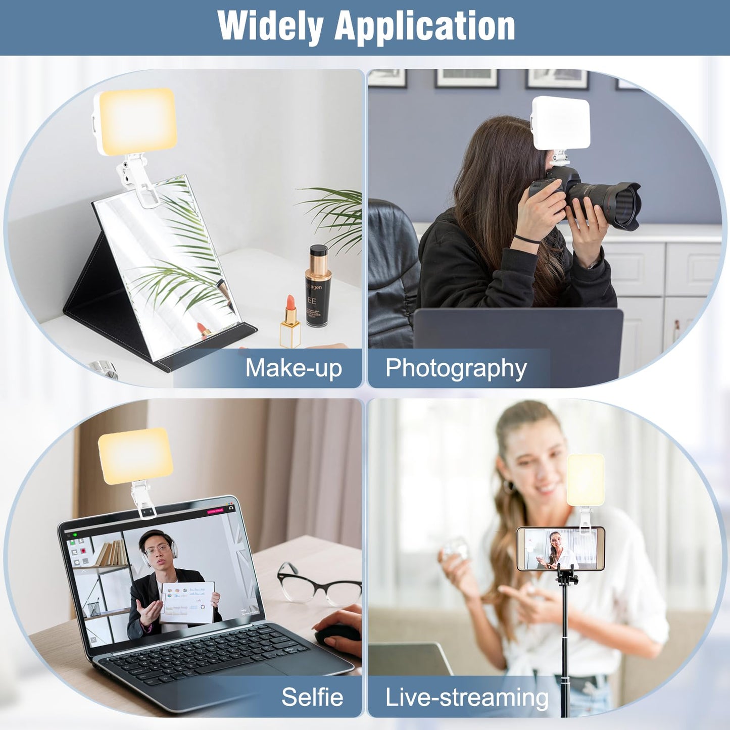 3 Light Modes for Phone iPhone Webcam Laptop Photo Makeup