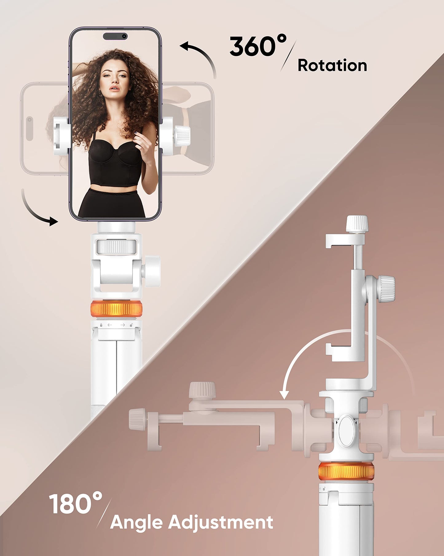 Tripod for iPhone & Selfie Stick with Remote, Solidest Phone Stand Compatible with iPhone/Android