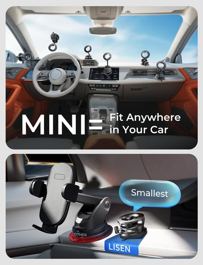 LISEN for Magsafe Car Mount, Cell Phone Holders for Your Car, Magnetic Car Accessories for Women Men Jeep Truck, Gifts for Mothers Day Him Her for iPhone 17 Pro Max 16 15 14 13 12, Samsung S26, Black