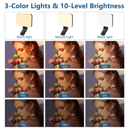 3 Light Modes for Phone iPhone Webcam Laptop Photo Makeup