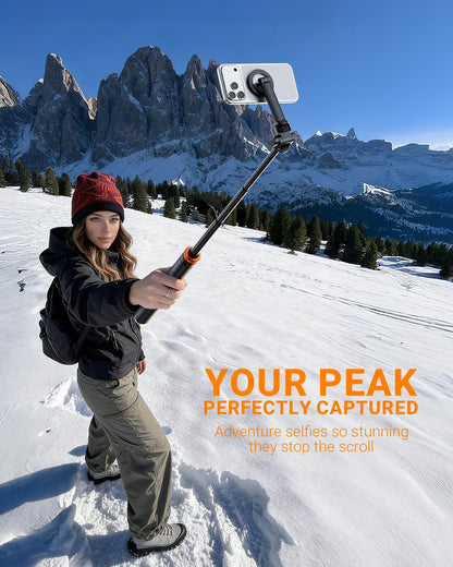 Tripod for iPhone & Selfie Stick with Remote, Solidest Phone Stand Compatible with iPhone/Android