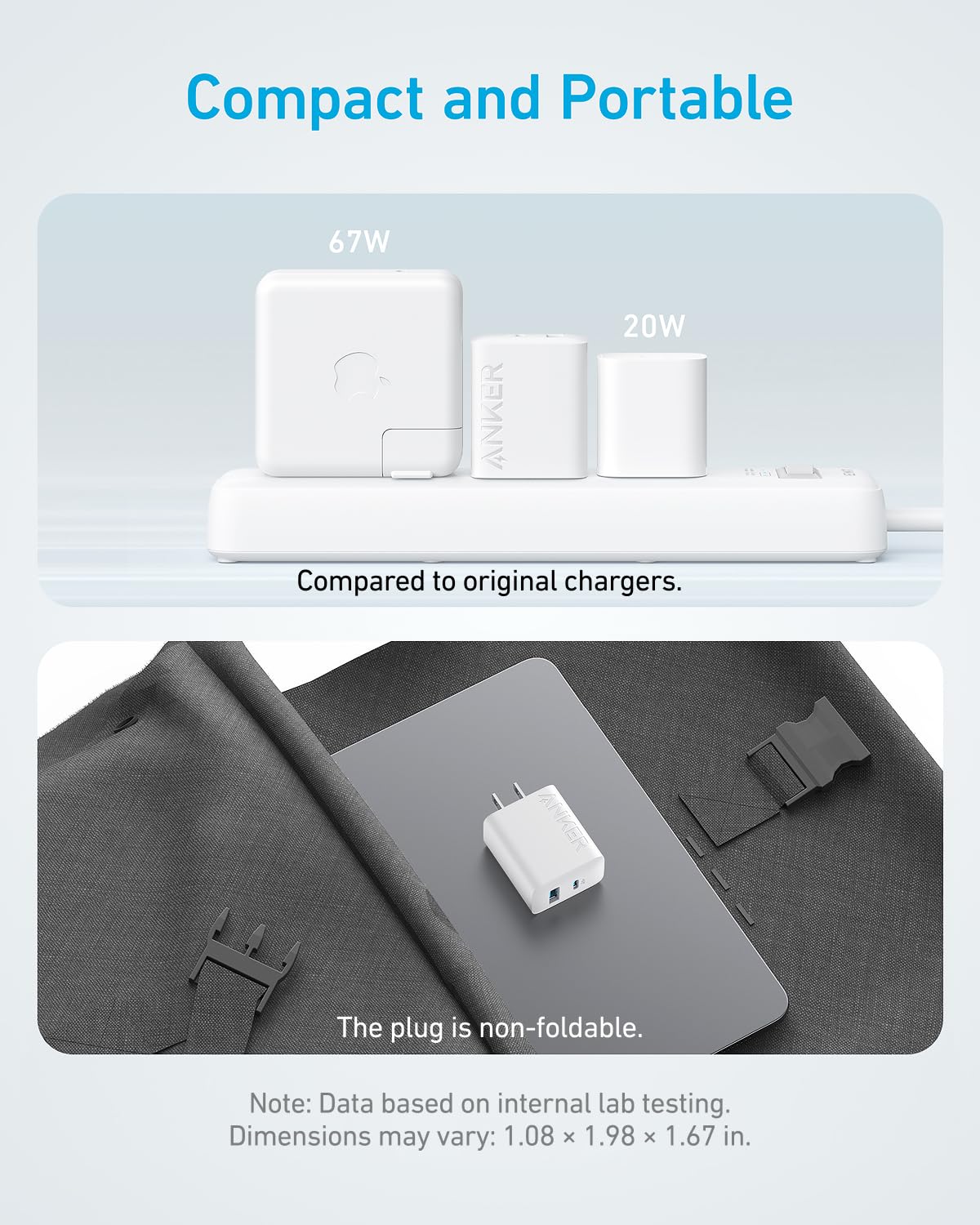 Anker iPhone 17/16 Charger, 2-Pack 20W Fast USB C Charger Block, for iPhone 16/16 Pro Max/15 Series/iPad Pro and More (Black, 2 Pack & 2 Cable)