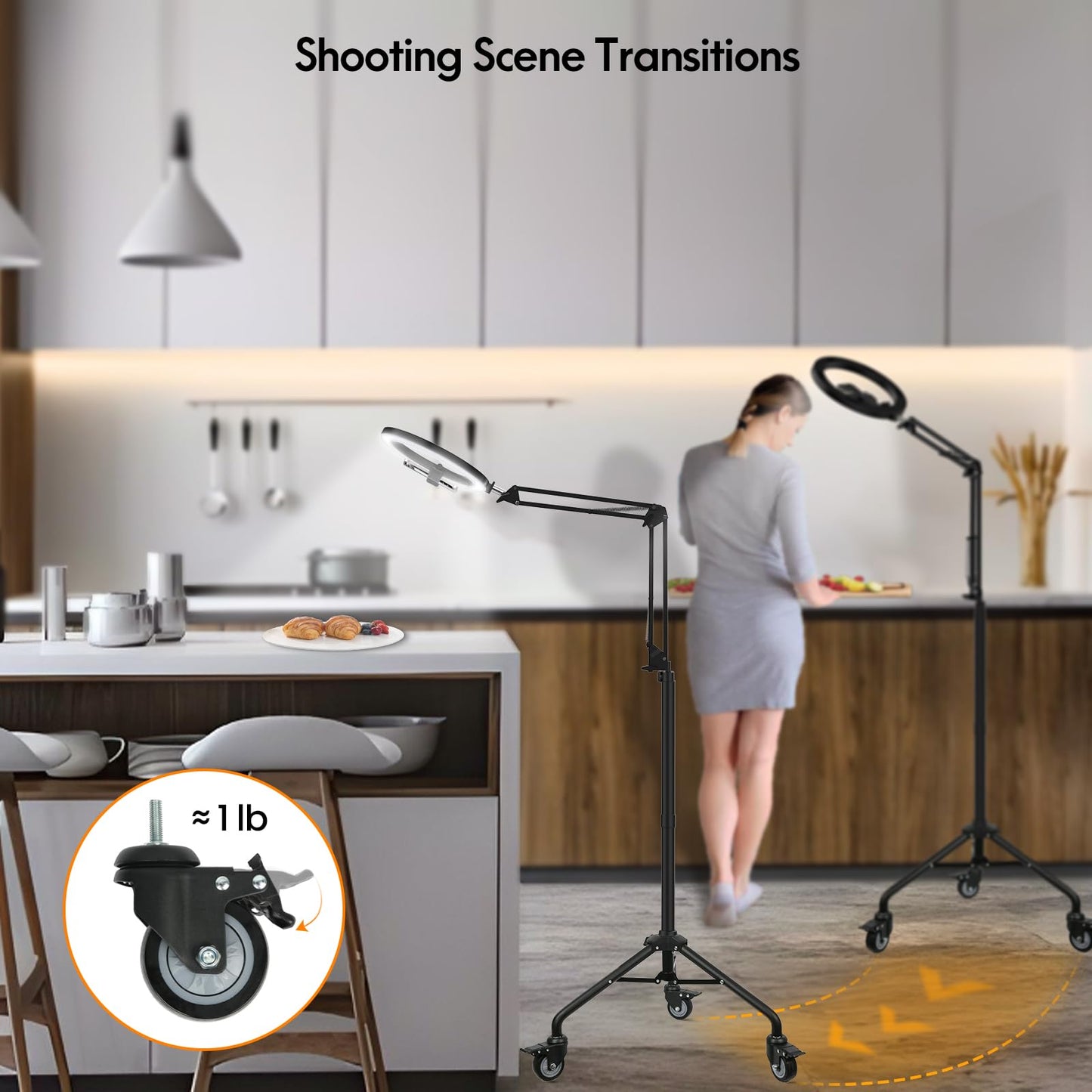 Luxsure 10" Overhead Ring Light & Phone Tripod Set