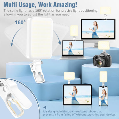 3 Light Modes for Phone iPhone Webcam Laptop Photo Makeup