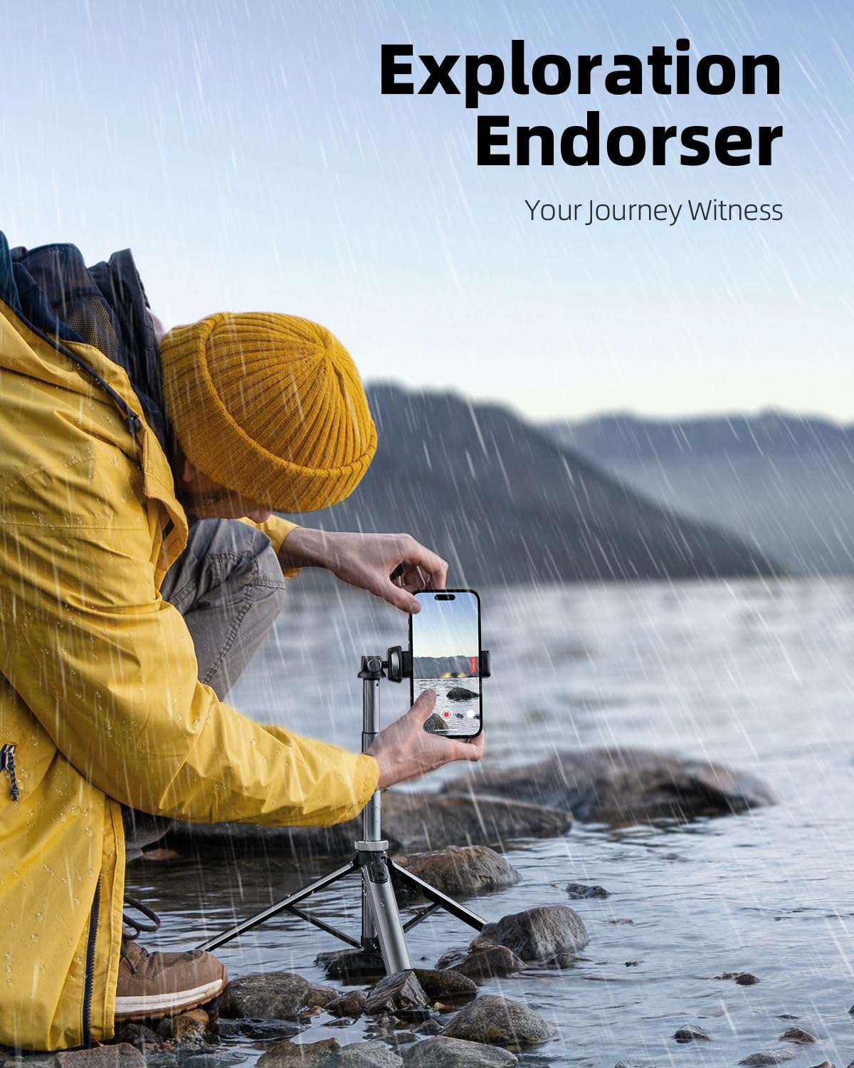 Tripod for iPhone & Selfie Stick with Remote, Solidest Phone Stand Compatible with iPhone/Android