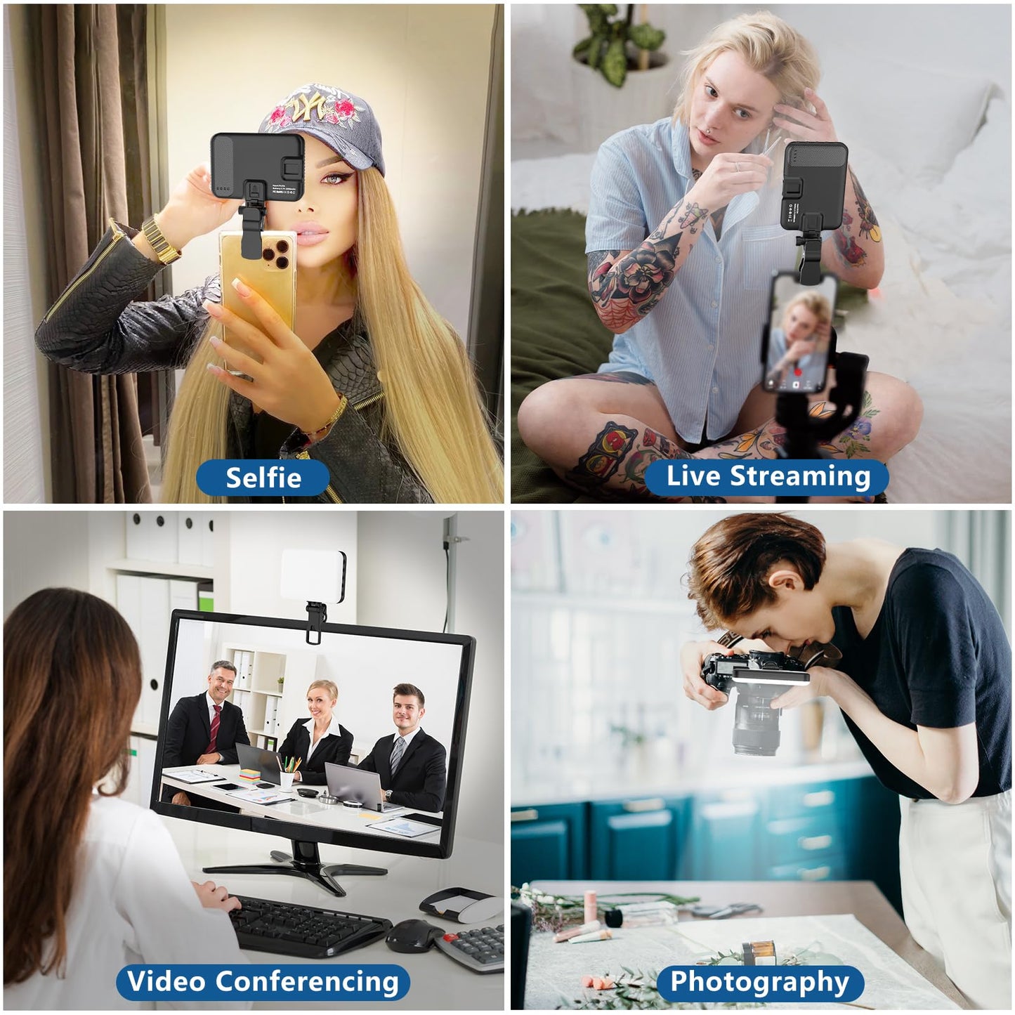 3 Light Modes for Phone iPhone Webcam Laptop Photo Makeup