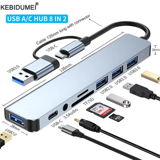 SmartGearPros 8-in-2 USB-C Hub